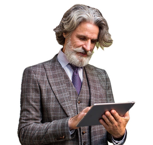 Imagen de hombre con tablet